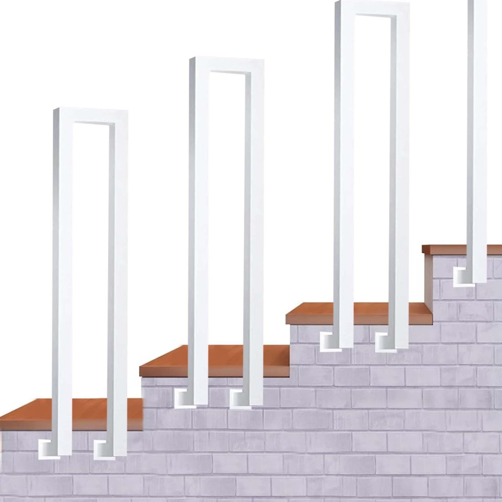 Kit de rampe d'escalier extérieur en fer forgé avec support de fixation pour cour