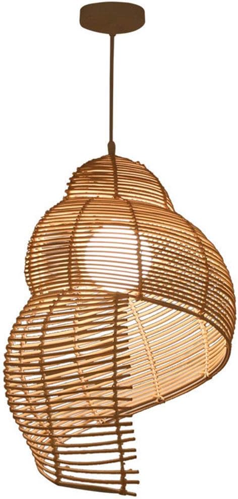 CSSYKV Japanse Stijl Bamboe Geweven Lamp, Rotan Art Kroonluchter, Creatieve Schelp Kroonluchter, Woonkamer Balkon Eetkamer Plafond Embedded Restaurant Engineering Lamp, Conch Conch Lamp Kroonluchter