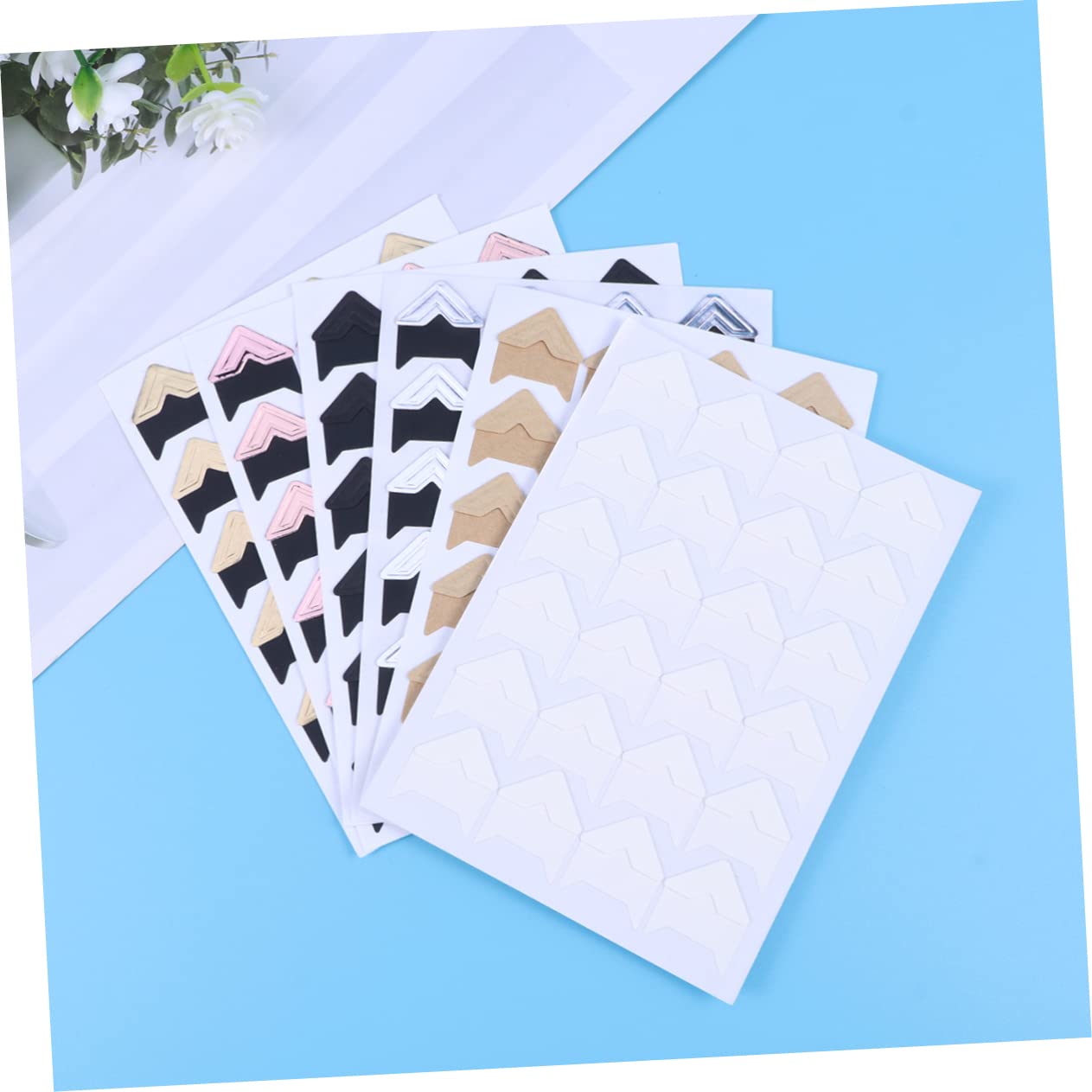 SHINEOFI 60 Hojas Foto Protector Pegatina DIY Scrapbooking Pegatina Pegatinas De Papel Foto Esquinas De Montaje Álbum De Recortes Foto Papel Adhesivo Foto Pegatinas De Esquina Álbum De
