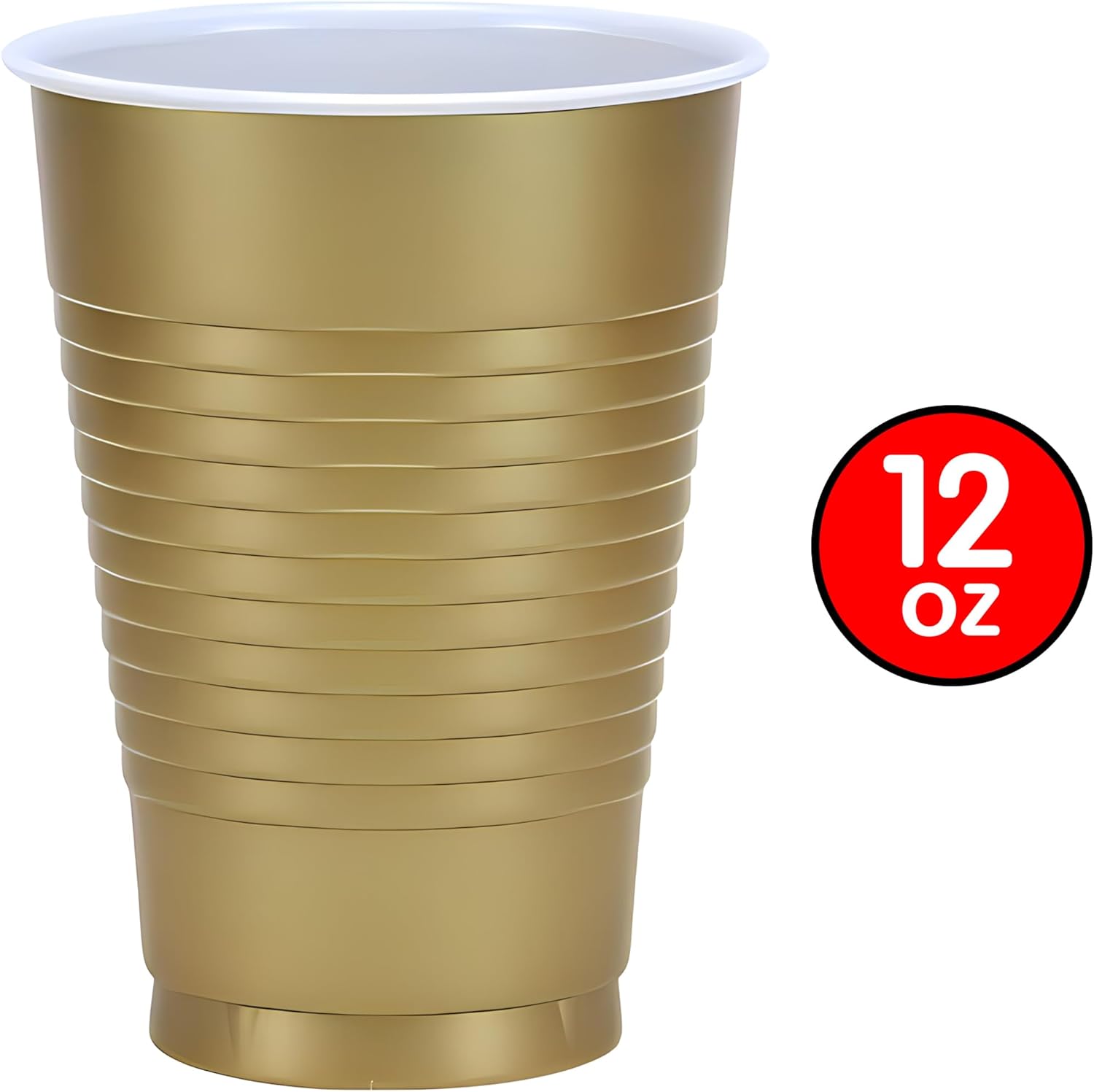 Gold Solid Color Plastic Party Cup (12 Oz.) 20 Count - Premium Quality and Durable, Perfect for Any Celebration - Image 3
