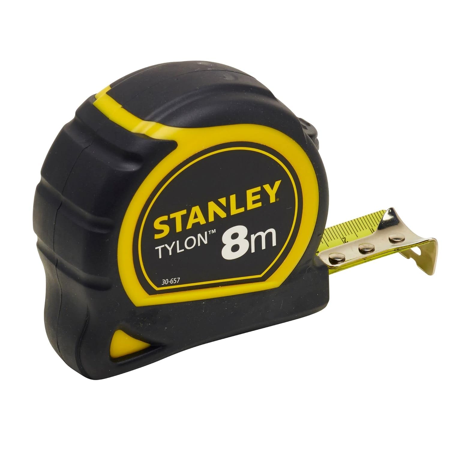 STANLEY Mesure Auto Lock 8 M x 32 mm - Ruban Large - Traitement Mylar et Blade Armor - Crochet Avec Position Du Zéro Réel & Mètre Tylon Bi Matière 8m x 25mm - Ruban Anti-Corrosion