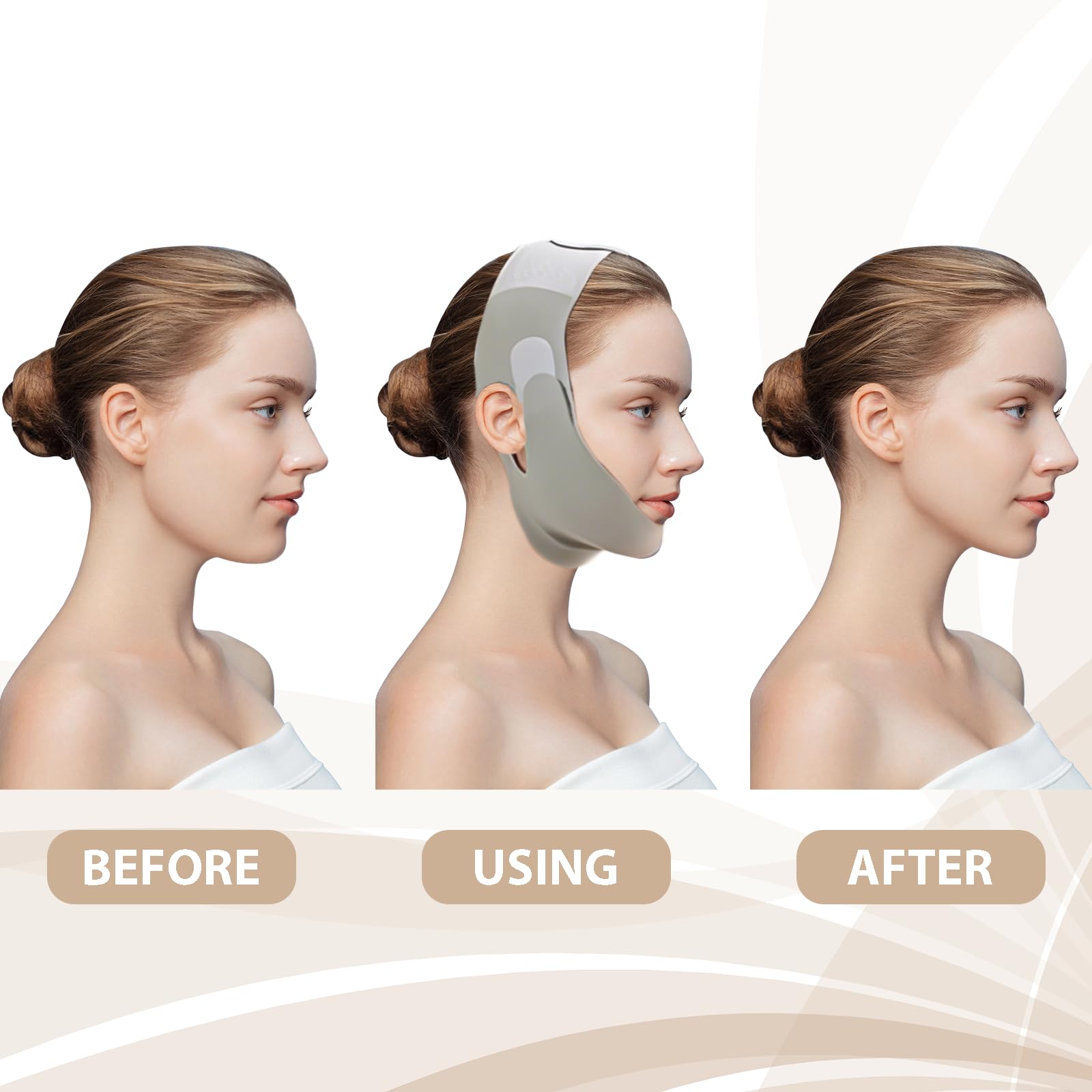 Gipnva Chin Strap for Skin Firming & Tightening, Reusable Double Chin Reducer, V-Line Face Lifting Chin Mask for Women & Men - Image 4