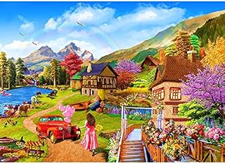 Jigsaw Puzzle for Adults 1000 Piece Puzzles for Adults Kids Lakeside Cottage Large Jigsaw Puzzle Family Challenging Games Entertainment Toys Gifts Home Decor (27.56"x 19.69")