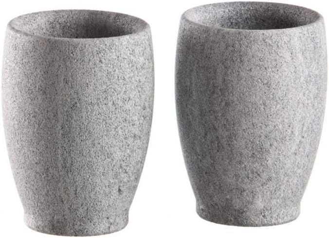 HukkaFinnish Natural Carelian Soapstone Shot Glasses - 40ml, Set of 2