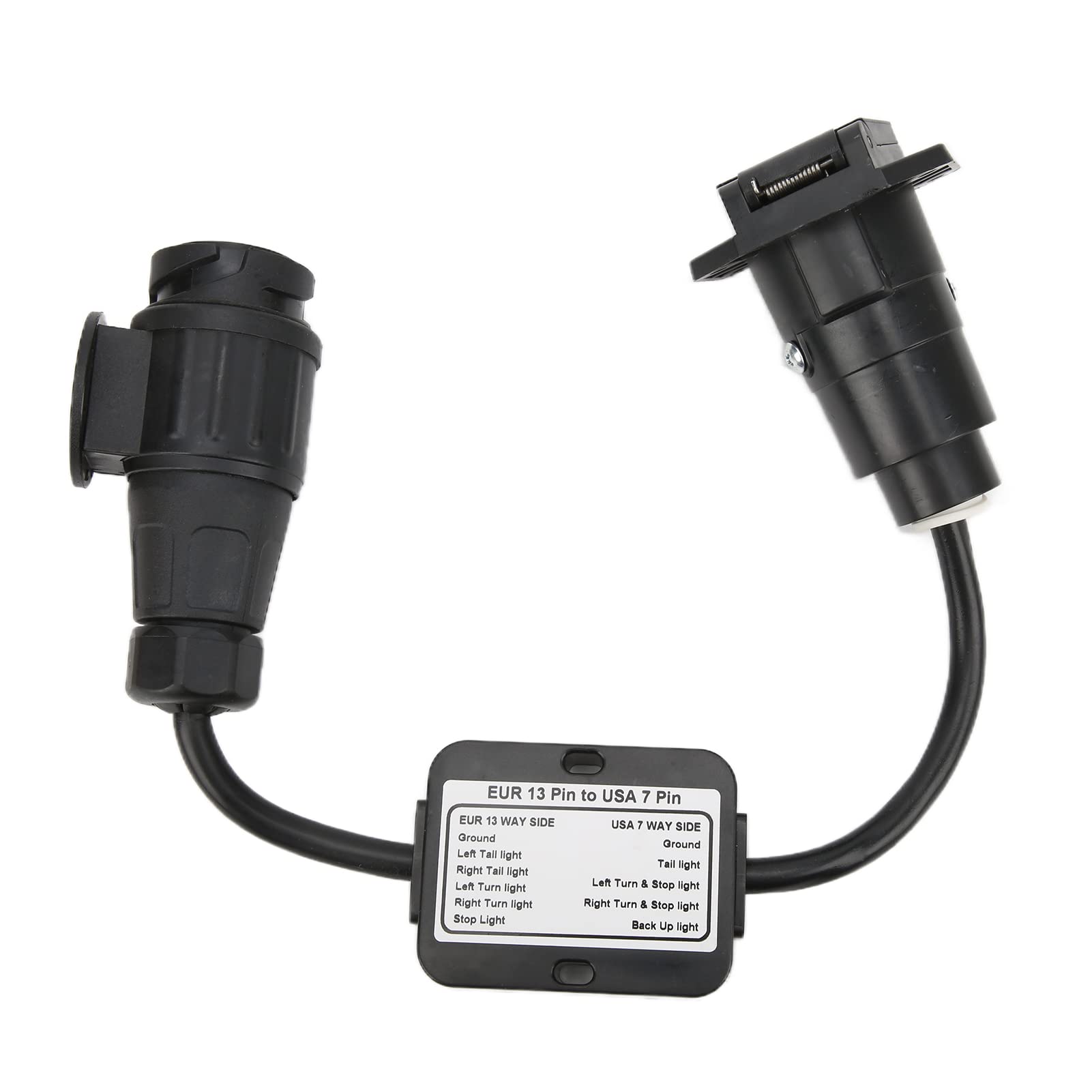Europäischer 13-poliger auf amerikanischen 7-poligen Anhängerlicht-Umwandler, EU-13-poliger auf US-7-poliger Steckeradapter, runder Steckverbinder mit 100% Kupferkabel für