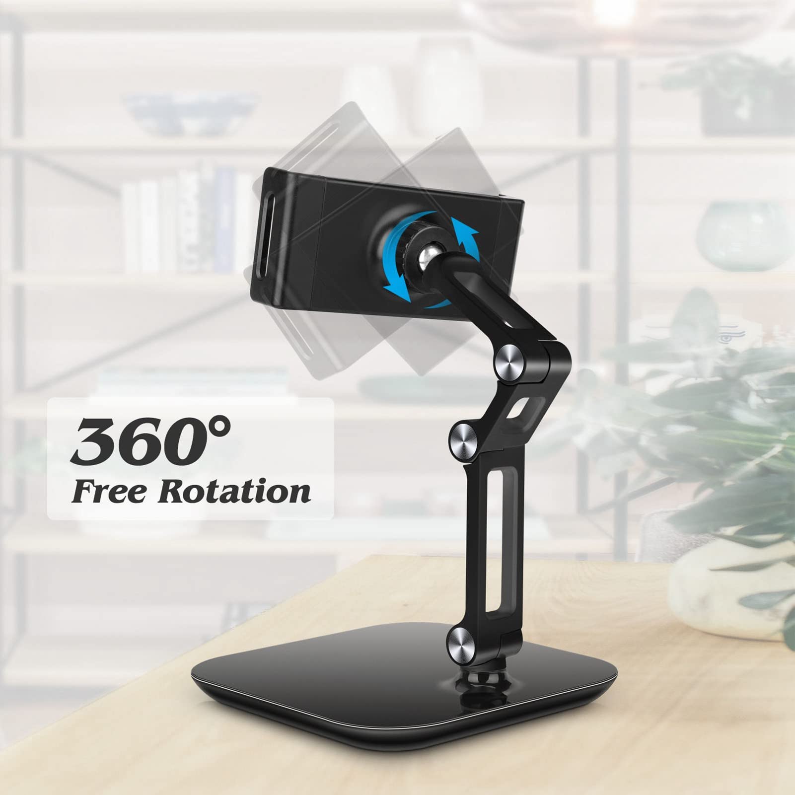 Supporto per tablet regolabile Pieghevole con angolo conveniente Design antiscivolo portatile Staffa per tablet ad alta capacità portante Nera per Tablet PC