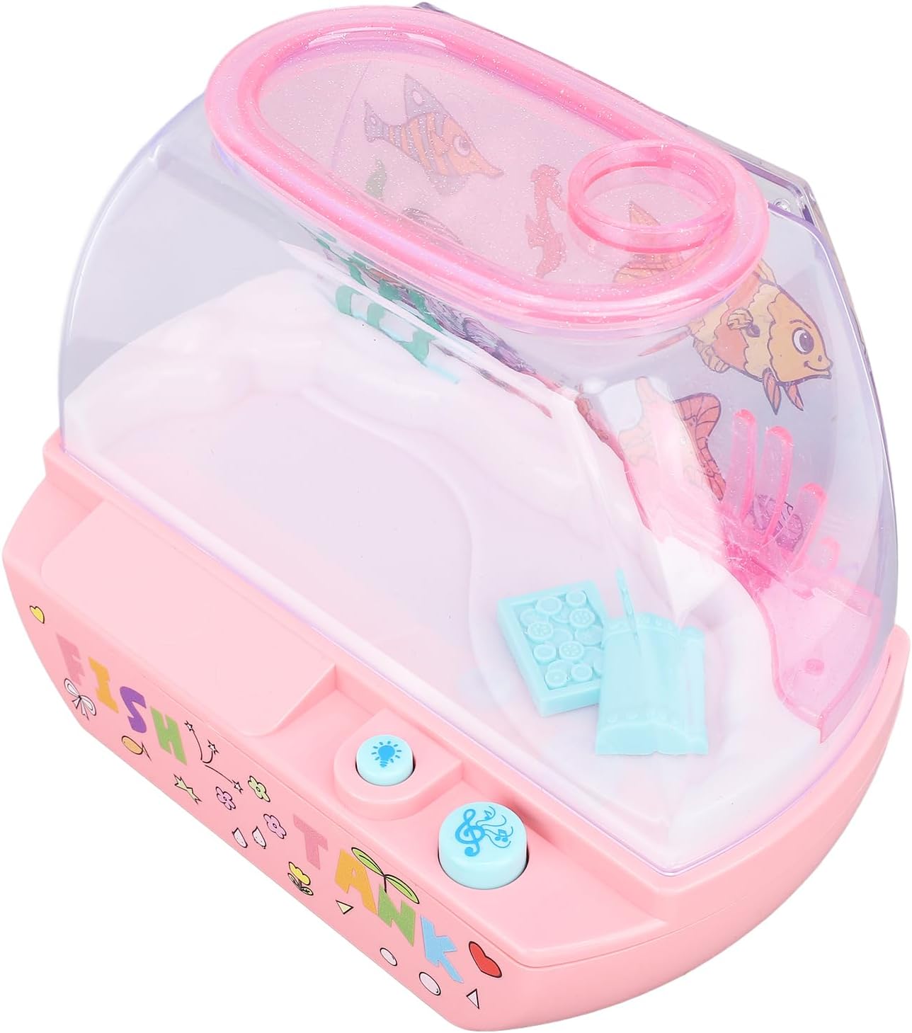 Zunate Children Aquarium Toy with Light and Music, Miniature Simulation Fishing Tank Educational Toy for Kids with Interactive Design and Accessories