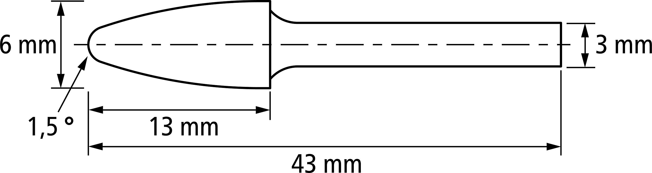 PFERD Sztyft frezujący HM, okrągły kształt łuku, uzębienie 3 PLUS, trzpień Ø 6 mm, trzpień ø 3 mm, długość 43 mm, 21230083 – do uniwersalnego zastosowania na najważniejszych materiałach przemysłowych