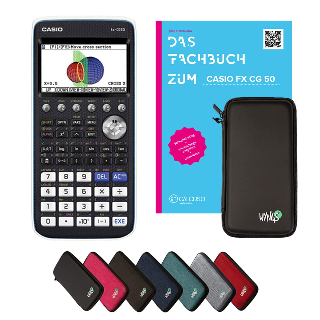 Casio fx-CG50 con custodia protettiva Nero e manuale (92 pagine, DIN A4) – Calcolatrice grafica – Smart Set (Tedesco)