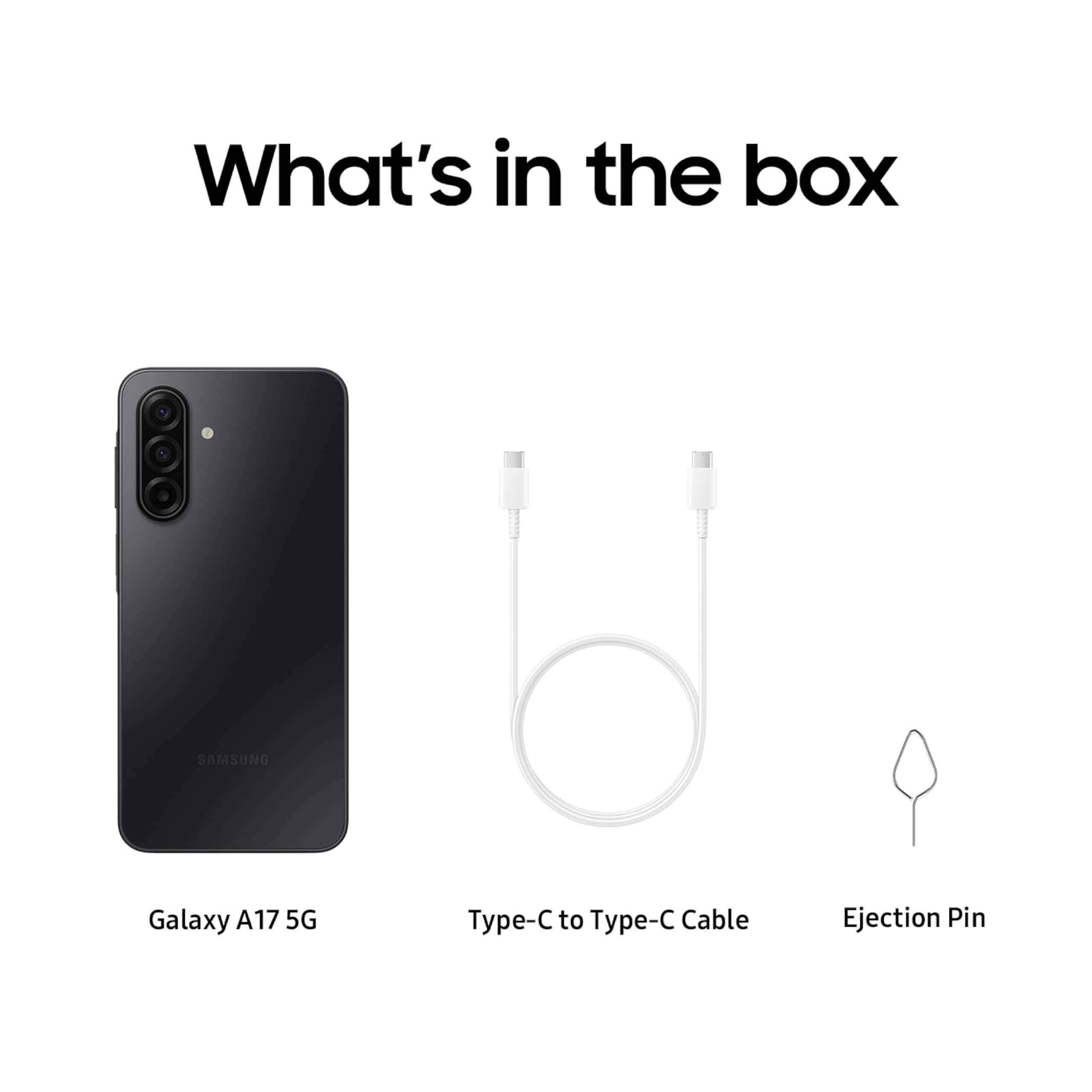 Samsung Galaxy A17 5G Smart Phone, 128GB, Large AMOLED, High-Res Camera, Durable Design, Super Fast Charging, Expandable Storage, Circle to Search, 2025, US 1 Yr Manufacturer Warranty, Black