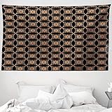 ABAKUHAUS Aboriginal Wandteppich und Tagesdecke, Vintage-Kultur, aus Weiches Mikrofaser Stoff Wand Dekoration Für Schlafzimmer, 230 x 140 cm, Umber Koksgraue