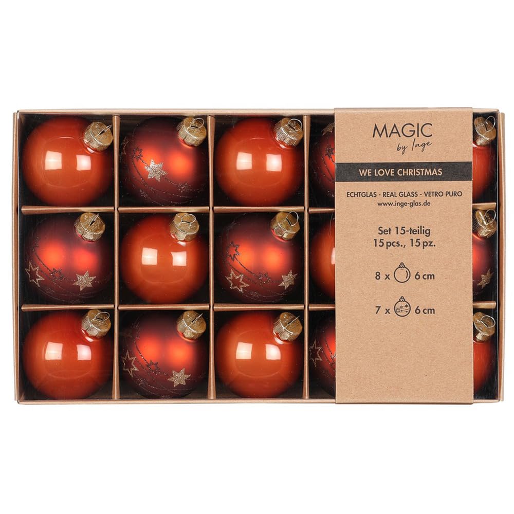 Boules de Noël en verre terracotta de 6 cm pour une décoration de sapin raffinée