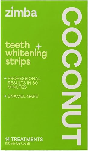 Miniatura 10 de Zimba Tiras Blanqueadoras de Dientes con Sabor a Menta Verde Veganas, Blanqueador de Dientes con Peróxido de Hidrógeno Seguro para el Esmalte
