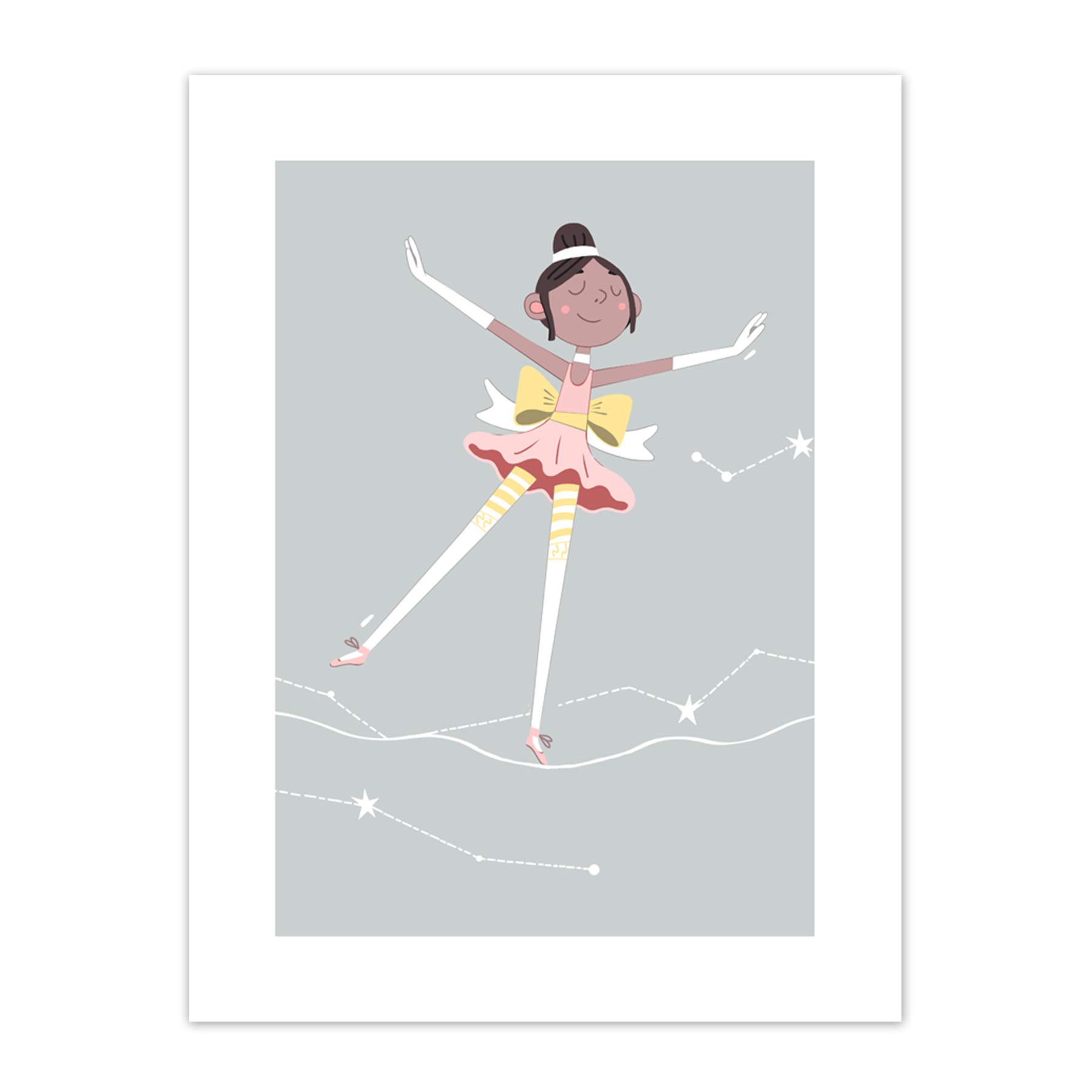 Wee Blue Coo Girls Ballerina Dancer Stars Art Print Canvas Premium Wall Decor Poster