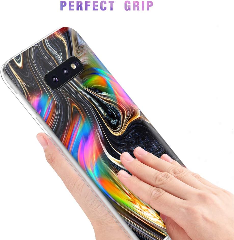 Caka Case for Galaxy S10e Marble Case Slim Anti Scratch Shockproof Luxury Fashion Silicone Soft Rubber TPU Protective Case for Samsung Galaxy S10e (Black Gold)