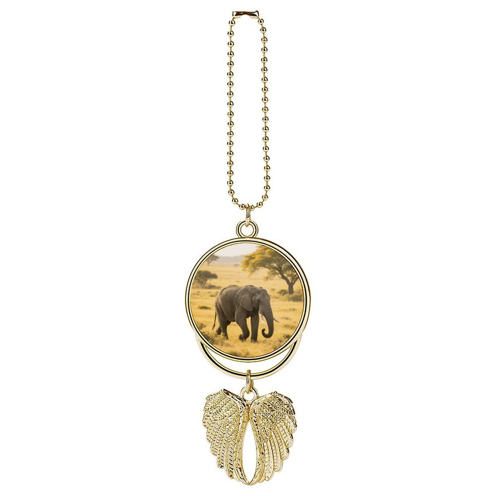Elephant Car Pendant Car Rearview Mirror Pendant Custom Photo Car Hanging Ornament Car Rear View Mirror Hanging Accessories Angel Wing Car Charm Gift for Men Women