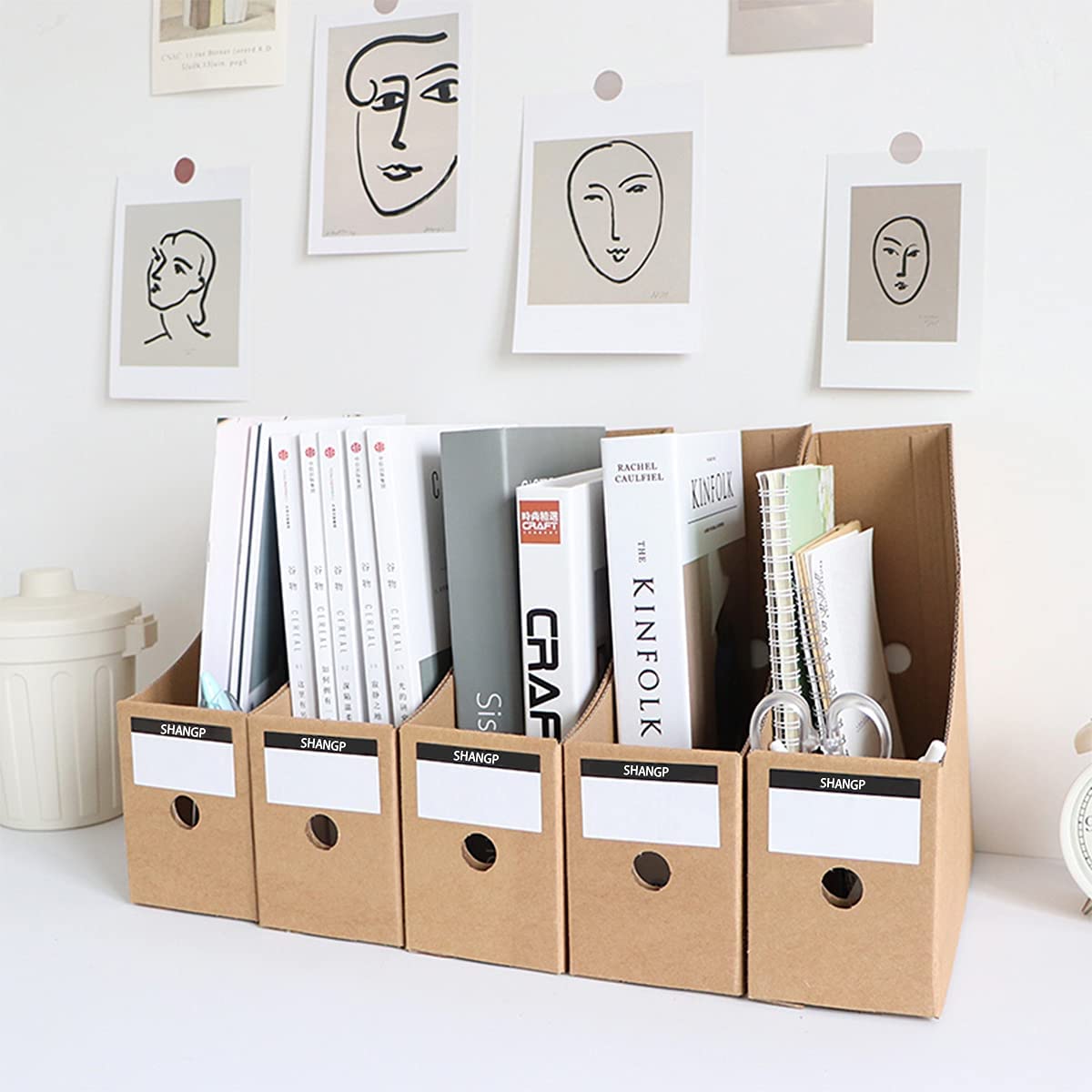 Buy DEDC Magazine File Holder Organizer Box, Kraft Corrugated Cardboard