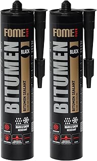 FOME FLEX Mastic Réfractaire pour Bitume 2x300 ml – Produit d’Étanchéité pour Toiture, Espaces Extérieurs, Surfaces en Bitume – Colmatage Parfait pour les Professionnels