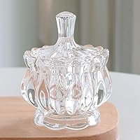 Vista 77 de Colorful Crystal Glass Candy Snack Barrel Storage Jar Embossed Luxury Cookie Buffet Canister With Lids Jewelry Box Jar Biscuit Containers