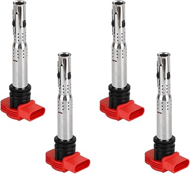 Coil Pack Set Ignition Coil Pack 4X Red 06E905115E For Audi R8 2.0Tfsi/2.0Tsi For A3 06D905115 06D 905 115 06D-905-115 06E905115