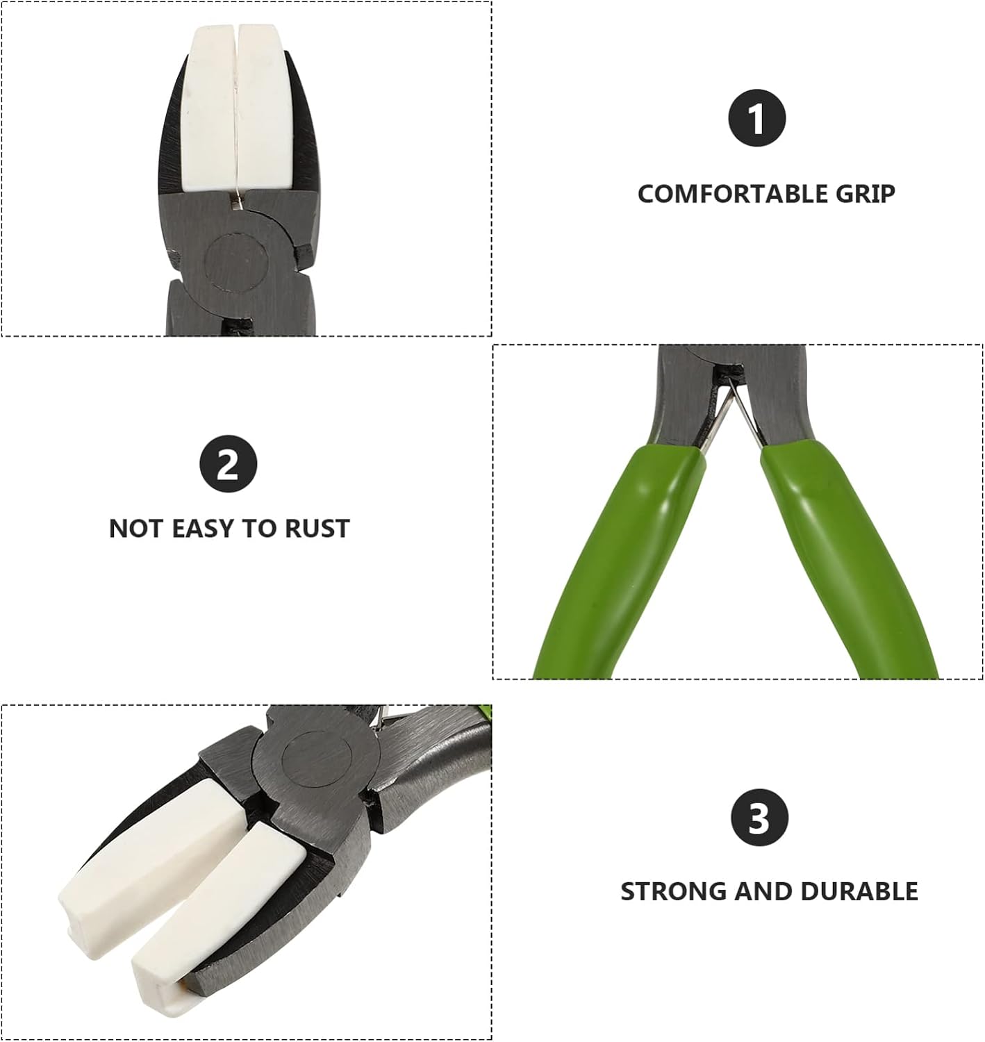3pcs Flat Nose Pliers Nylon for Jewelry Making Ergonomic Handles for Shaping and Flattening Wire Tool