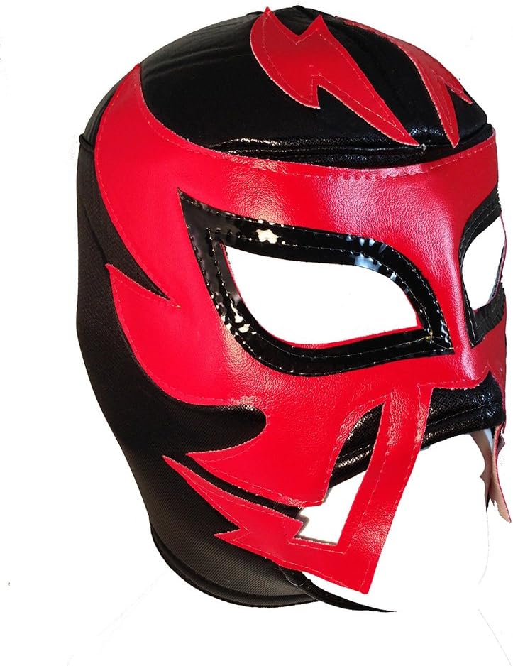 RAYMAN Adult Lucha Libre Wrestling Mask (pro-fit) Costume Wear - Black/Red