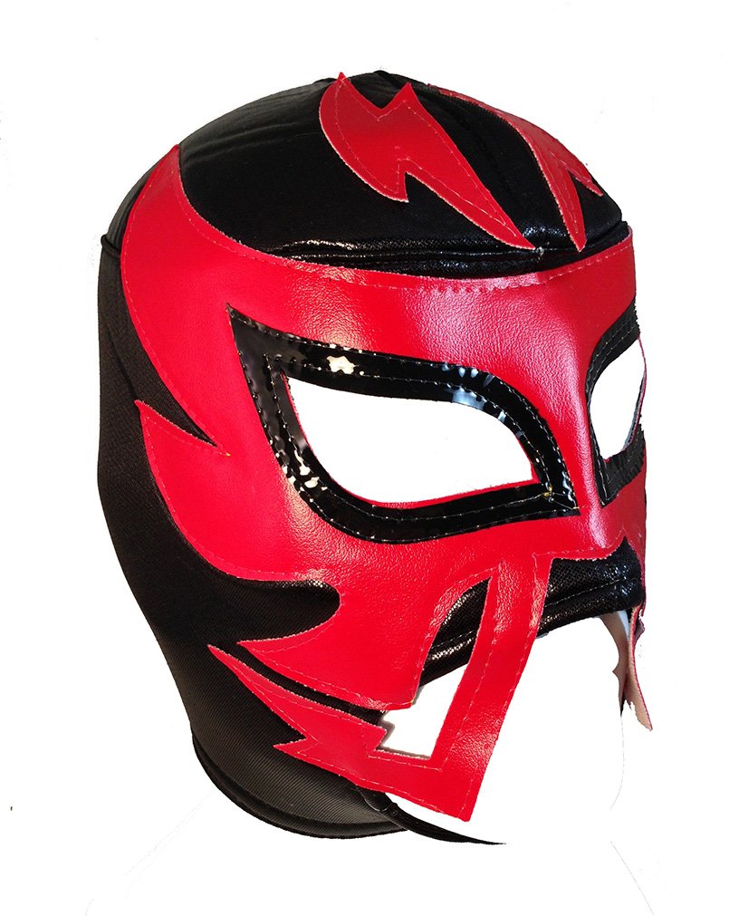 RAYMAN Adult Lucha Libre Wrestling Mask (pro-fit) Costume Wear - Black/Red