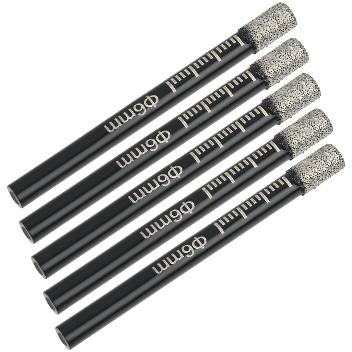DODUOS 5PCS 6mm Porcelain Tile Drill Bit, Dry Diamond Drill Bits Glass
