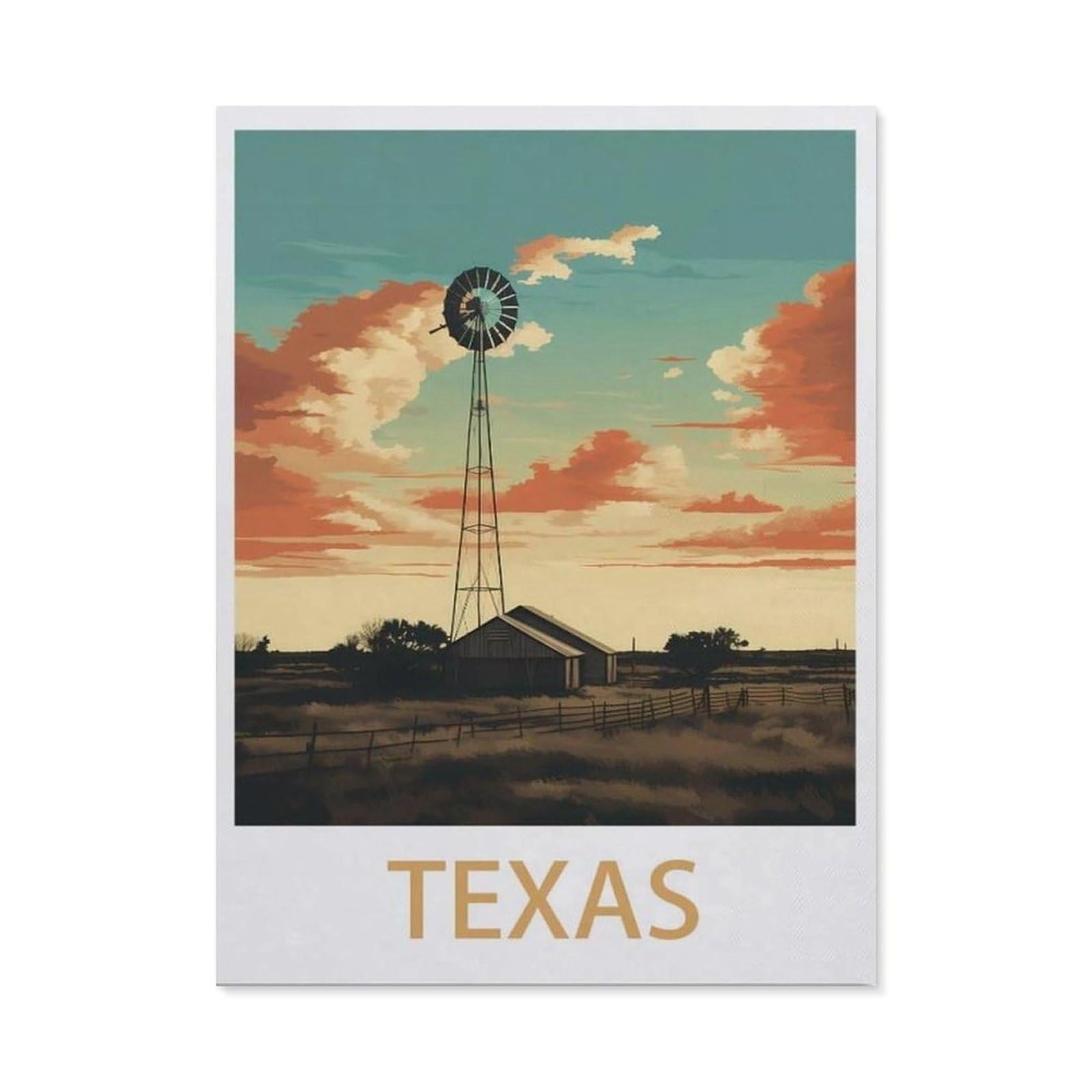 BEAYODKP 5D DIY Diamond Painting kit，Texas（30x40cm）