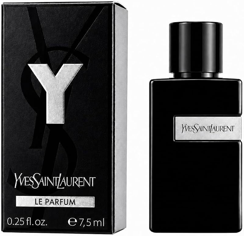 YSL Y LE PARFUM Mini Splash 7.5 ml / 0.25 Fl oz | Men's Parfum, Designer Cologne, Mini Splash, Travel Size, Woody Aromatic Fragrance