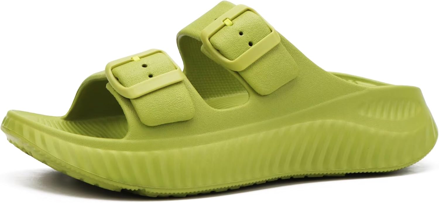 KuaiLu Womens Recovery Sandals With Comfortable Plantar Fasciitis Arch Support, Orthotic Adjustable Thick Cushion Sport Slides Reduces Stress on Feet, Joints & Back Post-Exercise