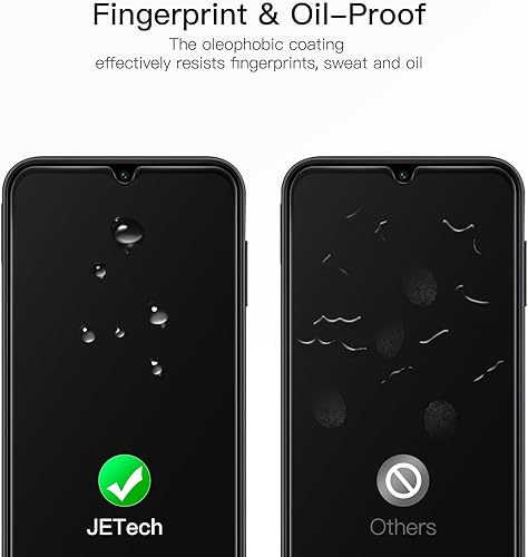 Miniatura 7 de JETech Protector de pantalla para Samsung Galaxy A14 5G de 66 pulgadas con protector de lente de cámara película de vidrio templado HD transparente