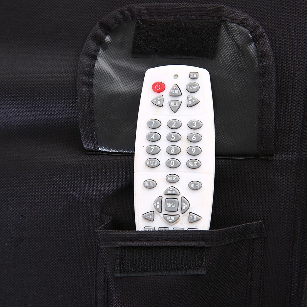 Protezione per schermo TV, copertura per televisore in poliestere impermeabile e antipolvere, con tasca per telecomando, compatibile con i cavi e non abrasiva-Black|| 70-75in