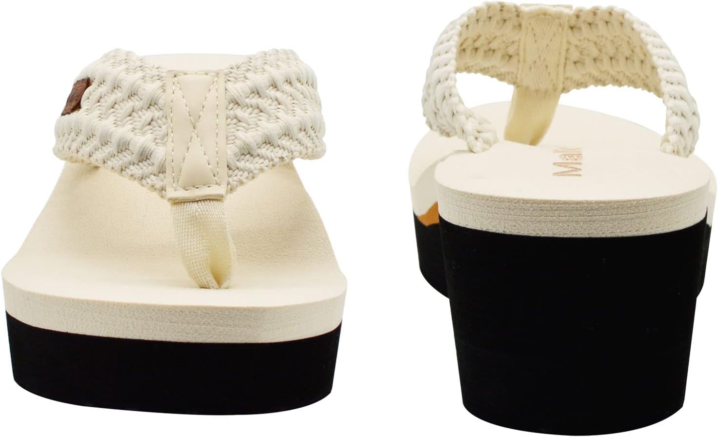 MALIDA Womens Wedge Arch Support Flip Flops Cushion Soft Rubber Midsole Platform Thong Sandals with Rubber Sole - Image 3