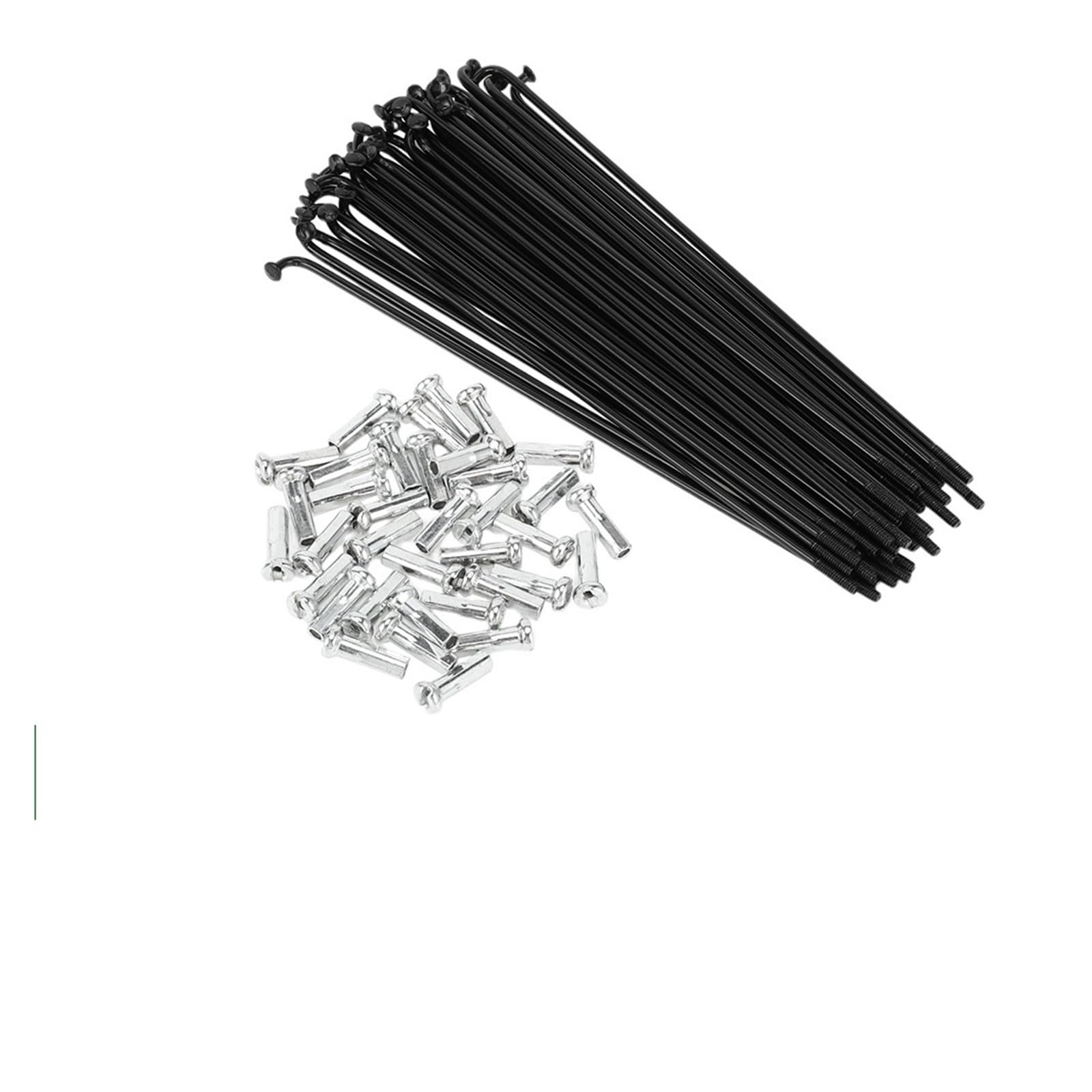 36 raggi in acciaio al carbonio, 14 G, colore nero, 125-209 mm, per riparazione ruote, ricambio con nippli per mountain bike e bici da strada (36 pezzi - 253 mm)