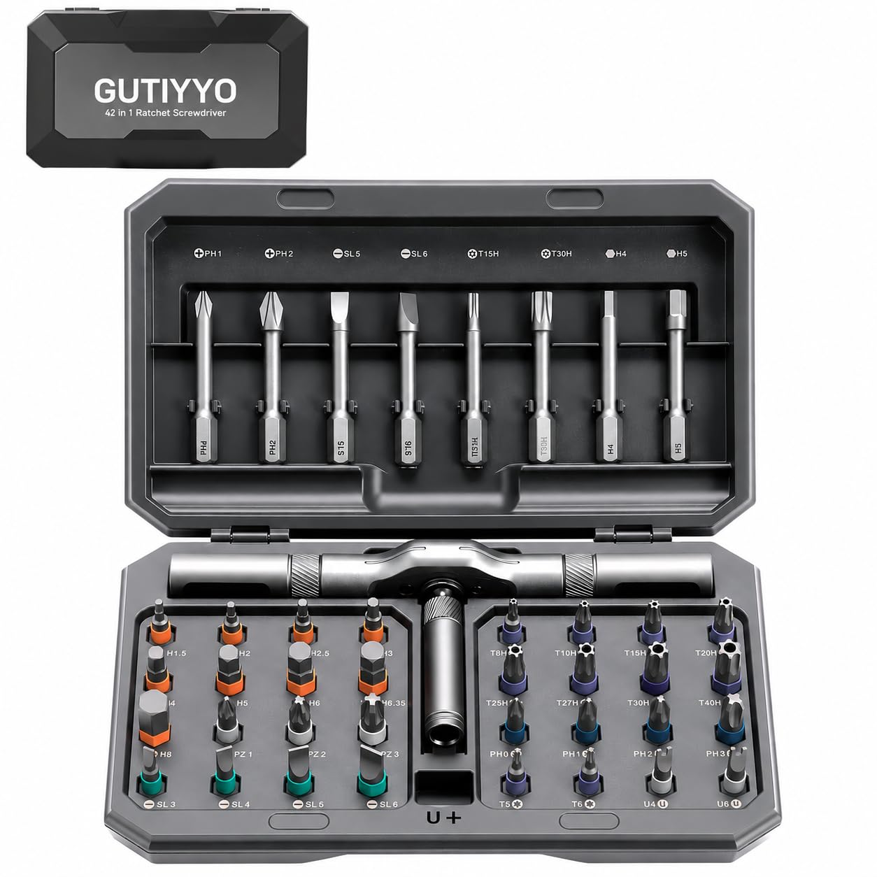 42 in 1 Magnetic Ratchet Screwdriver Set, Multi Bit Precision Screwdriver Tool Kit with Rotatable Handle and Storage Case – Ideal for Electronics, Furniture, Bicycles, DIY and Home Repairs