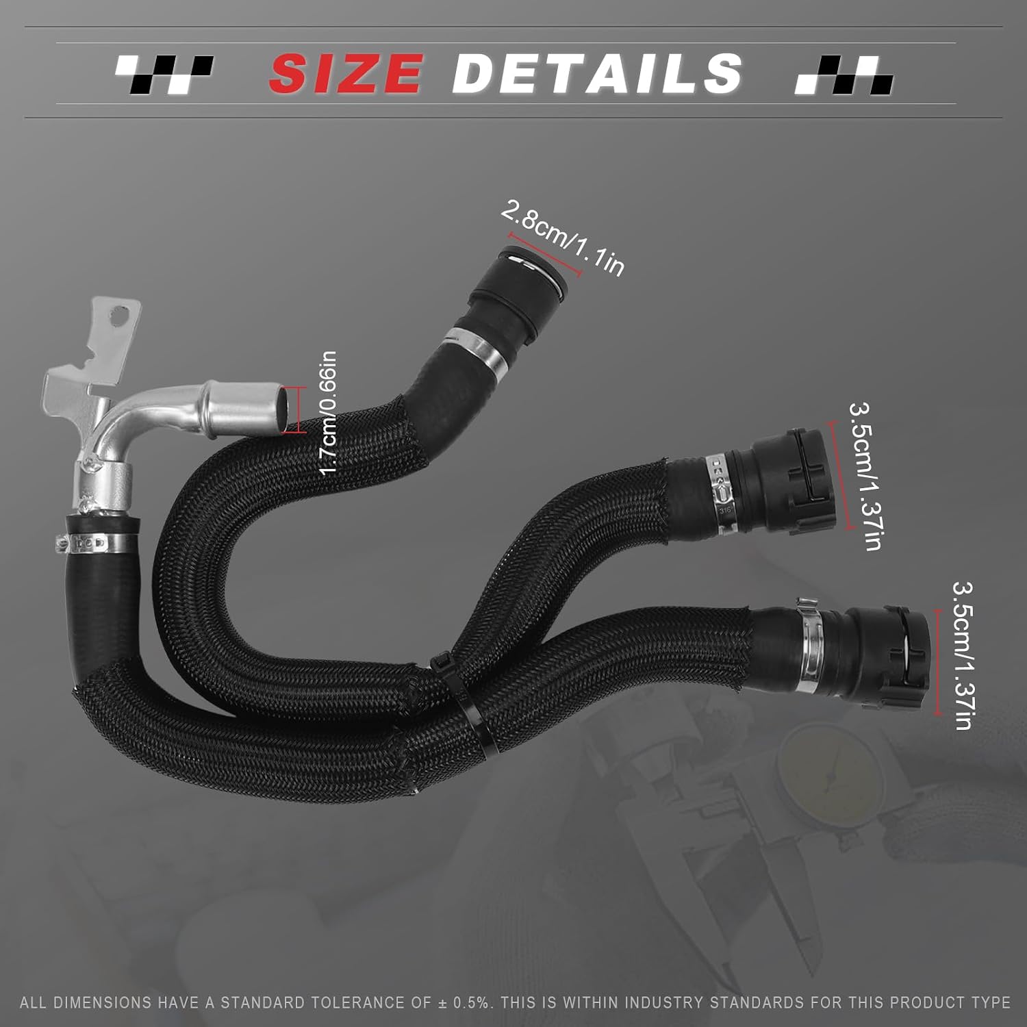 68197197AB HVAC Heater Hose Kit for Dart 4 Cyl 2.0L 2.4L 2013-2016 Air Conditioning Heater Supply and Return Hose 55111481AD