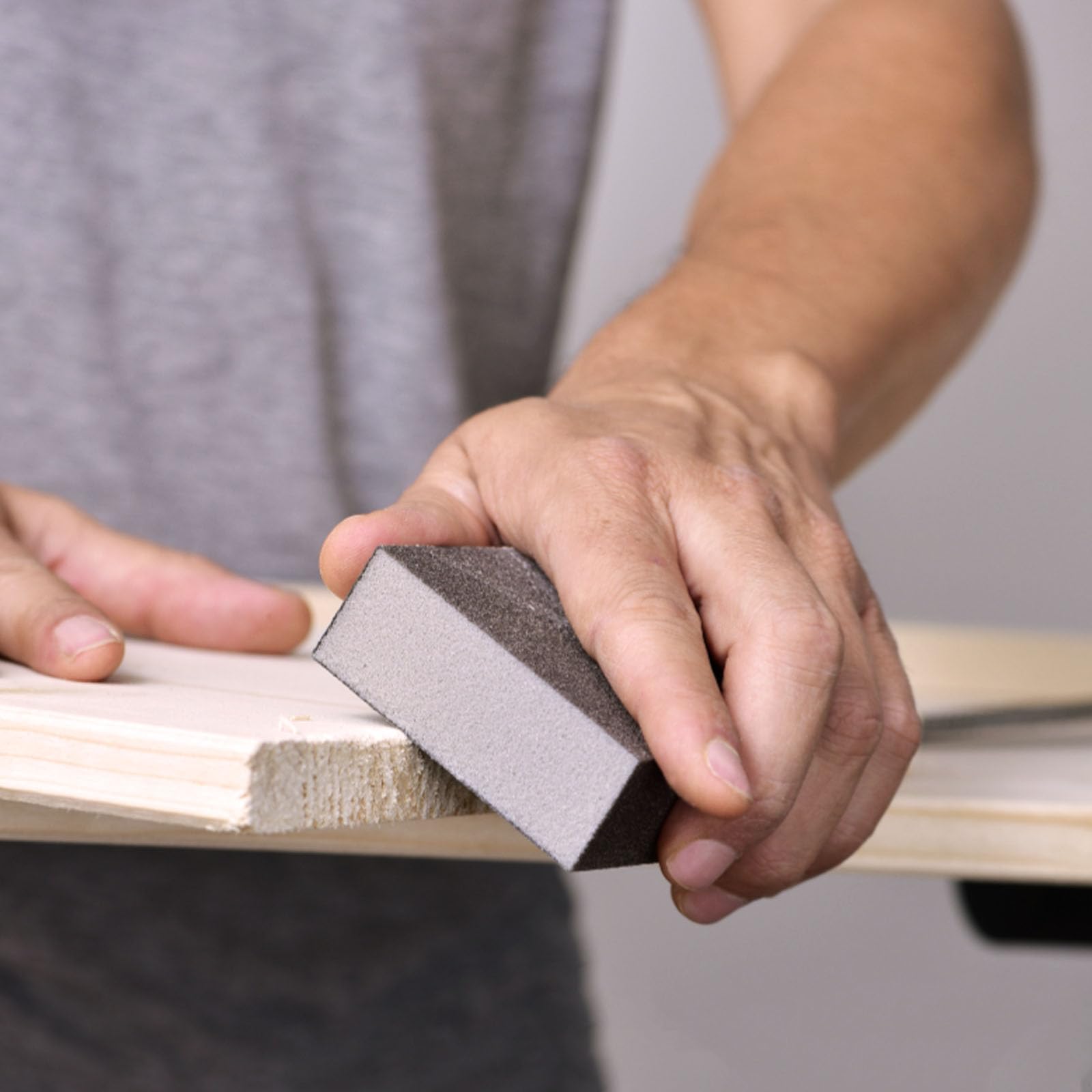 SAMUYA 4 Pcs Sanding Block, 180 Grit Sanding Sponge Sandpaper Block, Reusable Sandpaper Sponge Wet Dry Sanding Sponge for Wood, Metal, Drywall (180 Grit) 2