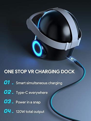 Miniatura 3 de CyberCore by AUBIKA, Next-Gen VR Charging Dock for Meta Quest 3Quest ProOculus Quest 2Pico 4(Black)