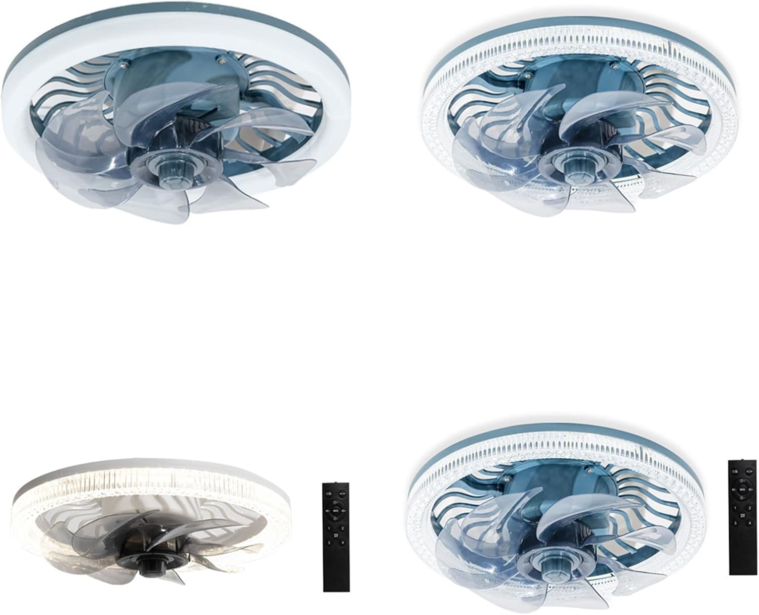 E27 Ceiling Fan Remote Fan Light 34W Ceiling Light with Fan 3 Light Color Dimming Bedroom