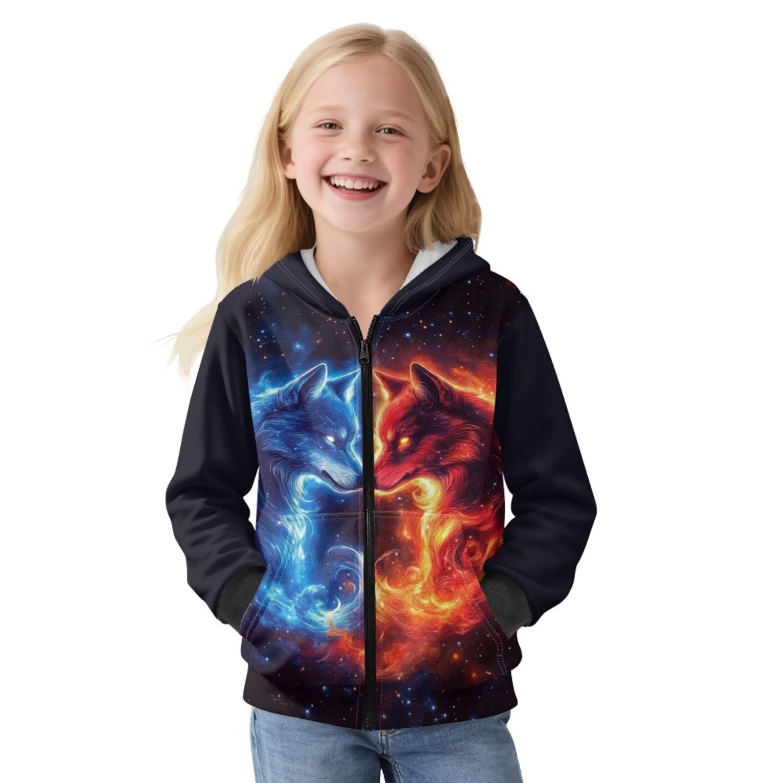 chaqlin Dresy dziecięce z okrągłym dekoltem dziewczęca bluza z kapturem bluza z kapturem sweter z długim rękawem sweter
