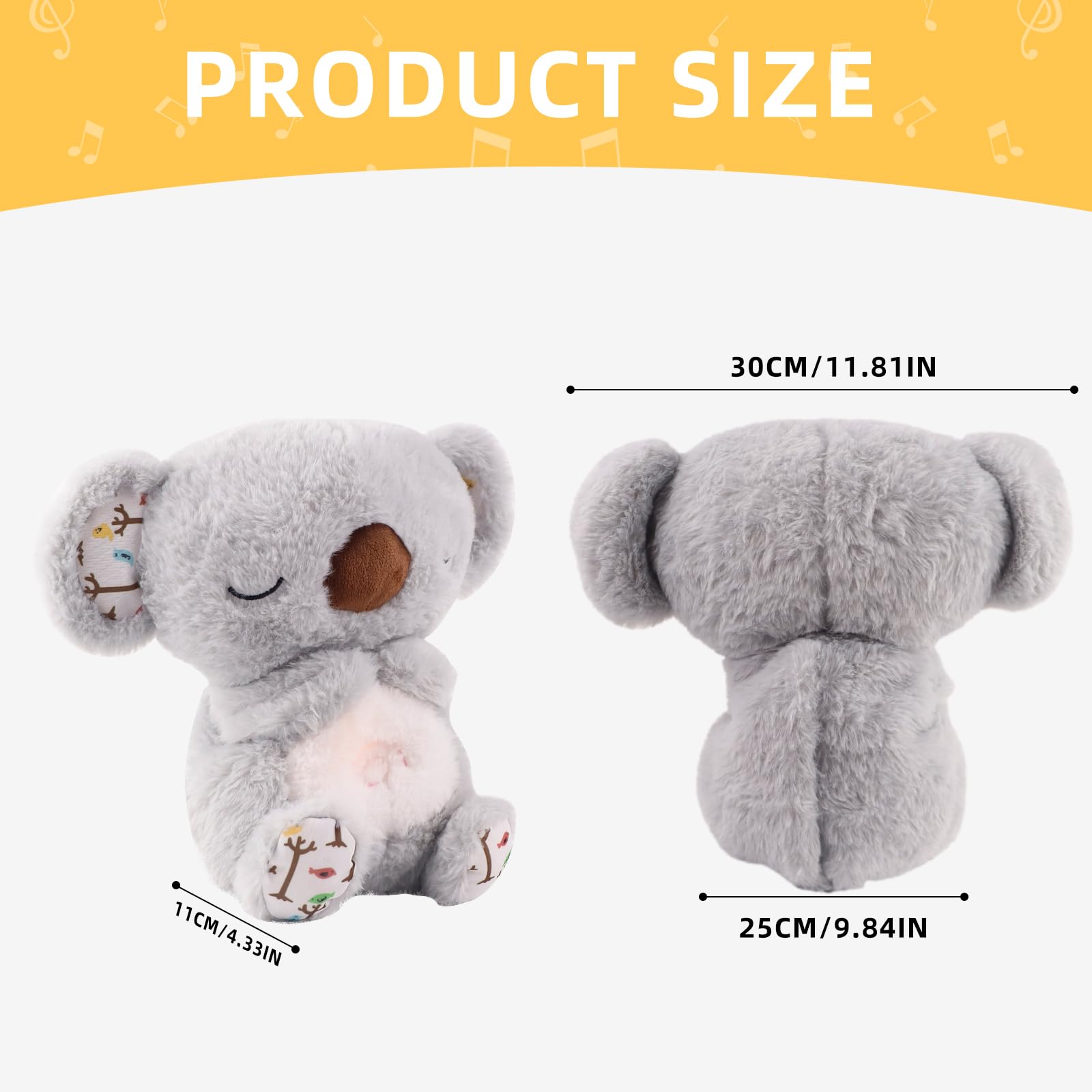 Niaetuto Koala Rilassante,Lontra Che Respira,Peluche Che Respira Con 5 Musica,Suoni,Luci e Movimento Respiratorio,Peluche Koala Calmante per Bambini Compagno Di Sonno,Ideale Regalo Neonato