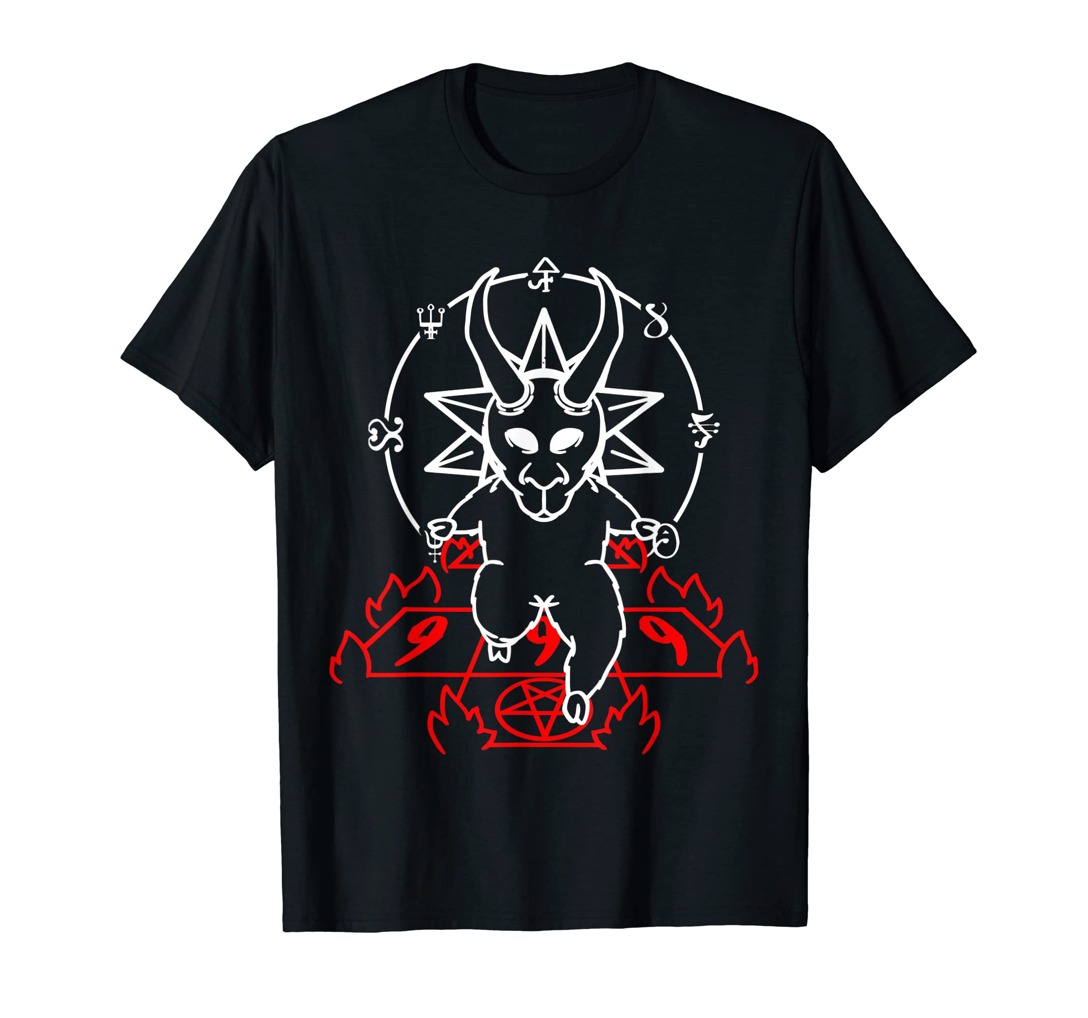 Occultist Baphomet Goat Head Tarot Card LuciferCute Baphomet Hopscotch Satan 666 Occult Satanic Pentagram T-Shirt
