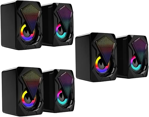 OSALADI 3 Pares USB Ordenador Audio Oficina Altavoz Elegante Altavoz Multi- Altavoz de Alto Volumen Altavoz de Ordenador Bocina Altavoz Creativo