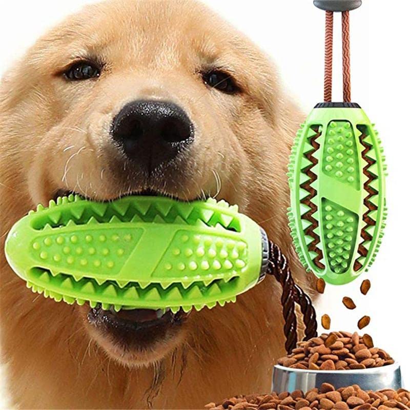 RvPaws Pet Dog Toys Food Dispensing Training Tooth Cleaning Molar Rods Barbed TPR Food Leaker 1 Pcs - Color May Vary