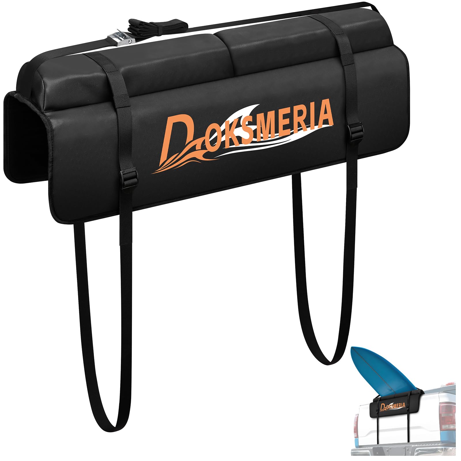 doksmeria Tailgate Surfboard Pad, Upgrade Tailgate Surf Pad with Extra Thick Padding & Flannel Lining, Foldable Surfboard Tailgate Pad for SUP, Longboard, Surfboard, Ladders, Lumber