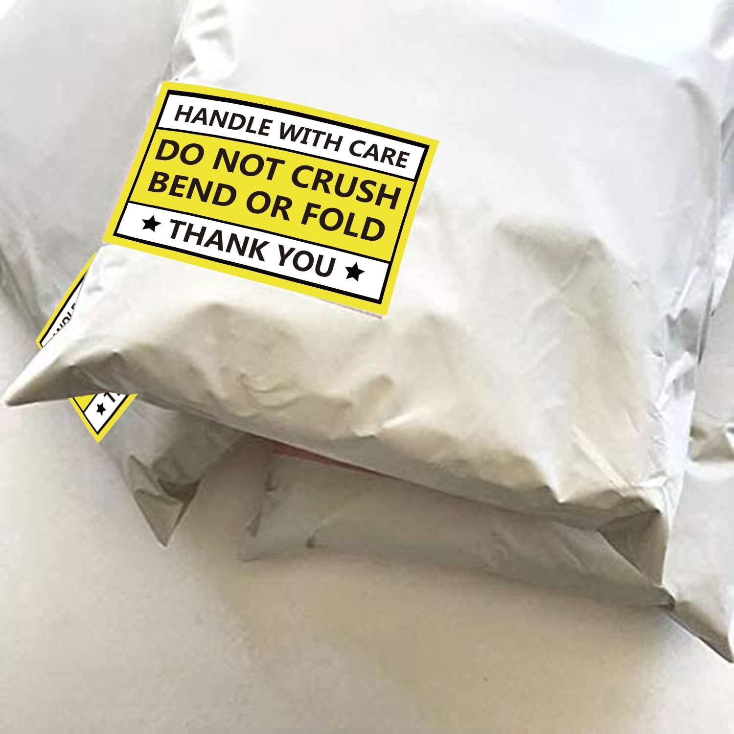 Do not Crush Bend or Fold Warning Sticker 2X3 inch Yellow Handle with Care Shipping Labels Do Not Bend Fragile Mailing Labels for Packages Boxes Inventory 300 Pcs Per Roll (Pack of 2)