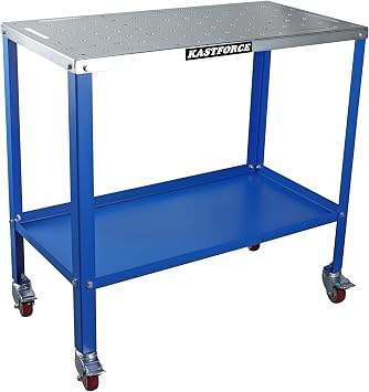 KF3017 Rust-Free 3618 Welding Table 1200 lbs Loading Capacity, Wedling Cart Universal Work Table with 5/8" Holes, Top Thickness up to 13Ga, Withstands Heat up to 1600 Fahrenheit