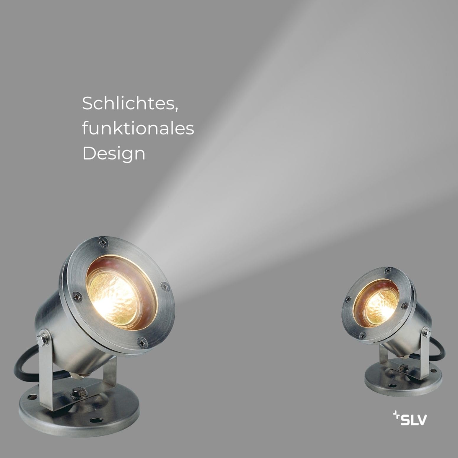 SLV NAUTILUS | Außenlampe für die Beleuchtung von Garten, Terrasse, Pflanzen, Wegen, Teich, Aussen-Leuchte, Außen-Strahler | IP67, edelstahl 304, max. 35W, GX5.3