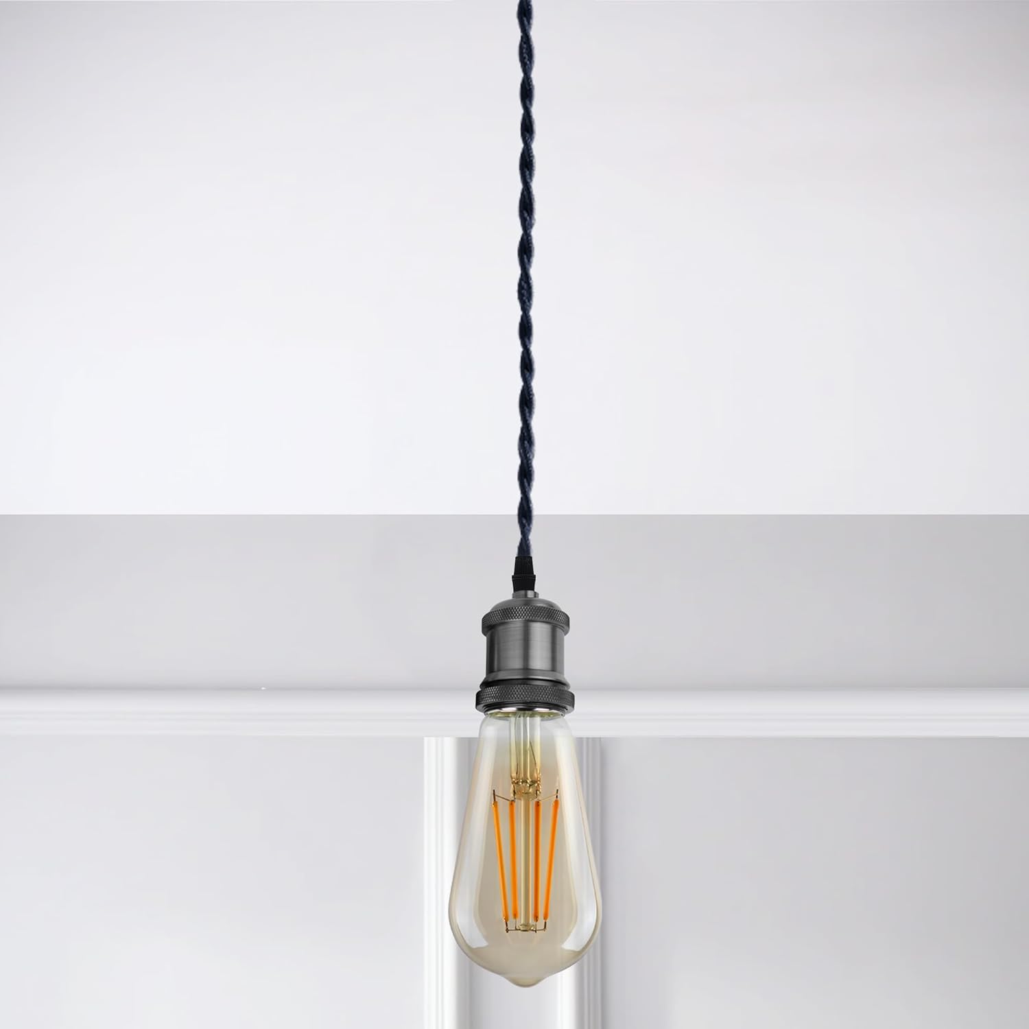 32.8ft Twisted Cloth Covered Wire, 2 Core Cloth Covered Electrical Wire, 18 Wire Gauge Fabric Covered Lamp Cord, Vintage Twisted Cloth Covered Wire, for DIY Lamp 10M (Shiny Pink)